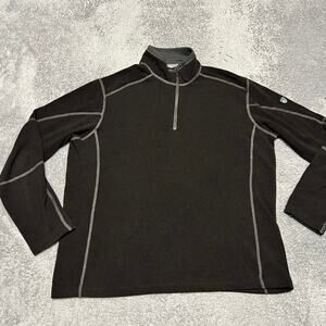 Kuhl Revel Pullover Sweater Mens XL Quarter Zip Fleece Black 3007